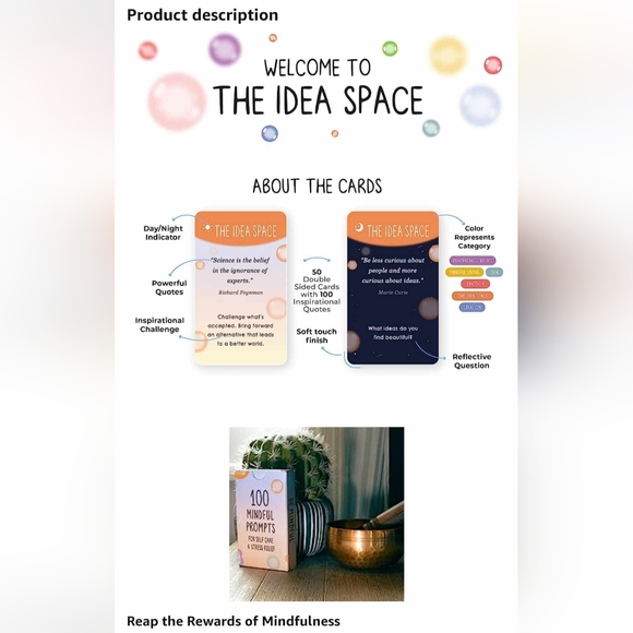 BEST 100 Mindful Prompts for Self Care & Stress Relief | Cards to Reduce Anxiety - Picture 3 of 9